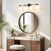 POWLIG Modern Vanity Light - Dimmable Bathroom Wall Sconce with Milky White Glass Shades - 2 of 4