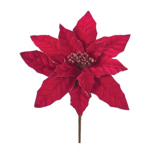 Melrose Glittered Poinsettia Stem (set Of 24) : Target