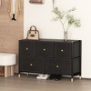 Tall Dresser with 6 PU Leather Front Drawers - 2 of 4