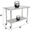 Stainless Steel Heavy-Duty Prep Table for Versatile Workspaces, Commercial Worktable with Hooks for Kitchens & Restaurants - 2 of 4