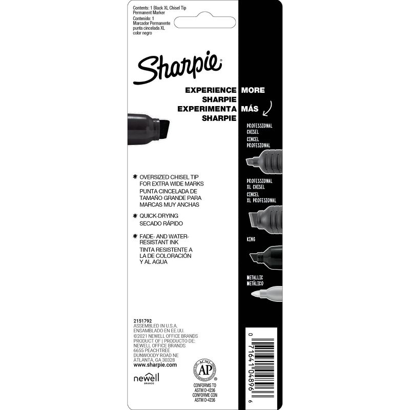 Sharpie Permanent Marker Chisel Tip Black, 5 of 6
