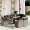 vidaXL Garden Sofa Set Grey PE rattan Large Adjustable Feet - 2 of 4