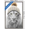 Trends International Sasha - Lion In Winter Framed Wall Poster Prints - 3 of 4