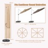 Costway Parasol Offset Cantilever Umbrella Cover 11ft Zipper Fiberglass Rod Outdoor - 4 of 4