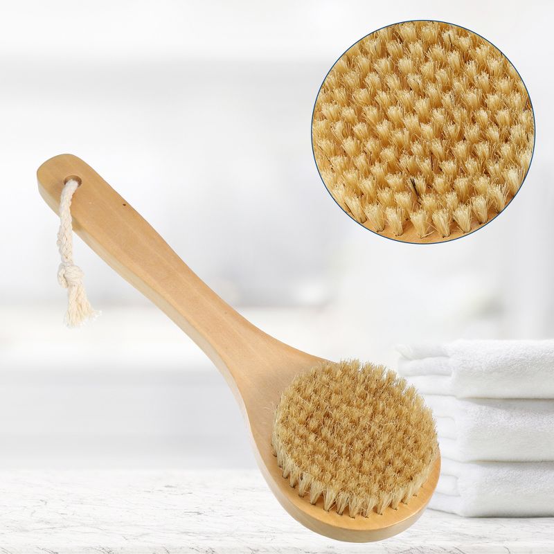 Unique Bargains Double Sided Bath Brush Brown, 3 of 7