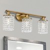 DORESshop 22.4 in. 3-Light Gold Vanity Light  Wall Sconce with Crystal Shade in Gold  for Bathroom - 3 of 4