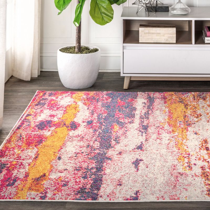 Contemporary POP Modern Abstract Brushstroke Area Rug, 6 of 14