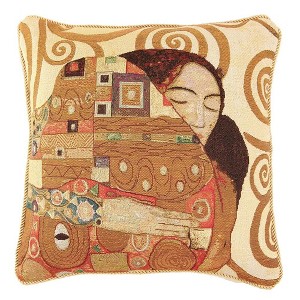 Signare USA Gustav Klimt Tree of Life Kiss Pillowcase/ Cushion Cover 18 x 18 inch - 1 of 3