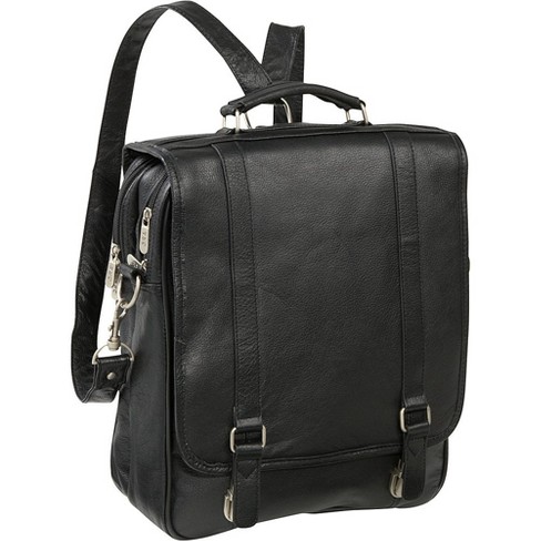 Amerileather Black Leather Laptop Backpack Briefcase (#2437-0) - image 1 of 4