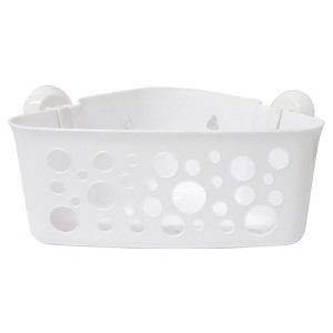 Pillowfort Suction Shower Basket, White