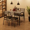 Dining Table Set for 4 with Rectangular Wood Top and Cushioned Chairs, 5 Piece Kitchen & Dining Room Sets for Small Space, Apartment - 3 of 4