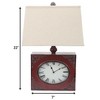 22" Distressed  Metal Bedside Lamp With Beige Shade - 3 of 4