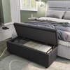 Storage Ottoman Bench, Ottoman Foot Rest, Mid-Century Modern, Synthetic Leather with Stitching, Dual Safety Hinges, 670 LBS Load, End of Bed Bench - 4 of 4
