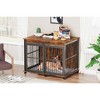 Munora Furniture Dog Crate with Sliding Iron Door and Mat (Rustic Brown, 43.7"W x 30"D x 33.7"H) - 3 of 4