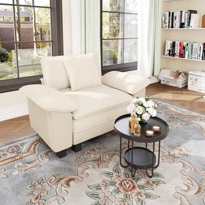 Captiva Designs Oversized Deep Seat Armchair, 1-Seater Upholstered Accent Chair, Comfy Corduroy Reading Chair - 1 of 4