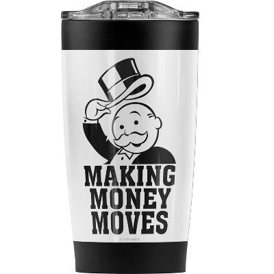 Monopoly Money Moves Steel Tumbler 20oz Coffee Travel Mug