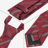 INSPIRE CHIC Men's Stripe Print Self-Tied Crown Flowers and Anchor Necktie for Graduation School Uniform College 1 Pc - 3 of 4
