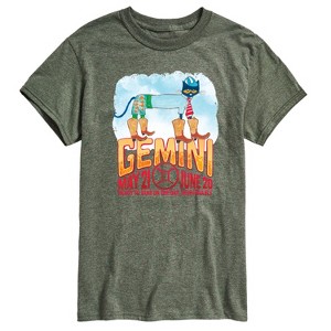 Men's Pete the Cat Gemini Short Sleeve Graphic T-Shirt - Heather Military Green - Small - 1 of 4