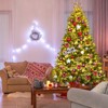 Tangkula 6.5'Pre-lit Snow Flocked Christmas Tree with 450 LED Lights &Foldable Stand - 3 of 4