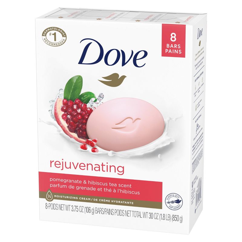Dove Beauty Pomegranate &#38; Hibiscus Tea Rejuvenating Bar Soap - 8pk/3.75 oz each, 4 of 9
