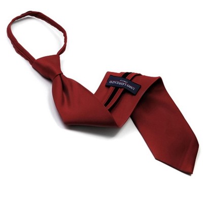 Men's Solid Color Pre-tied Zipper Necktie