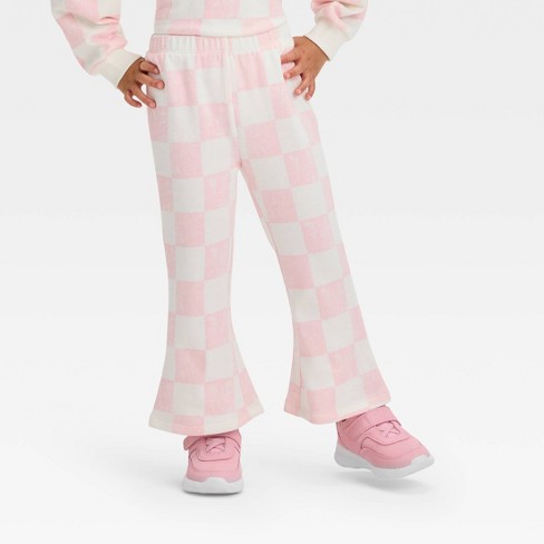 Grayson Mini Toddler Girls' Checkered French Terry Flare Pants