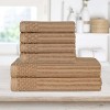 Modern Ribbed Cotton  Assorted Towel Set by Blue Nile Mills - 2 of 4