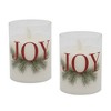 Lumabase 2ct Battery Operated LED Glass Candles with Moving Flame JOY - 2 of 4