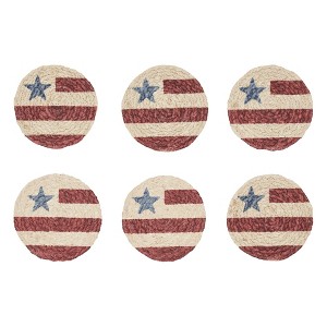 Celebration Jute Flag Coaster Set of 6 - 1 of 4