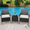 Whizmax 3-Piece Patio Furniture Set - Wicker Conversation Set with Cushions & Glass Coffee Table, Outdoor Rattan Sofa for Garden, Poolside, Balcony - 4 of 4