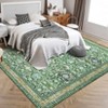 Floral Area Rugs for Living Room, Vintage Low Pile Machine Washable Area Rug, Bedroom Office Dining Room Home Decor - 2 of 4