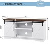 Farmhouse TV Stand, Mid Century Grey Entertainment Center with Sliding Barn Doors - 2 of 4