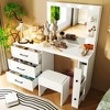Whisen 55" Elegant Makeup Vanity Desk with Freely Adjustable Side Cabinet, Hollywood Lights, 5 Storage Drawers and 2-Shelves - 3 of 4