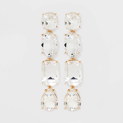 SUGARFIX by BaubleBar Mixed Stone Statement Earrings - Gold