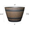 Classic Home and Garden Indoor/Outdoor Round Whiskey Resin Flower Pot Barrel Planter, Oak Brown - 4 of 4