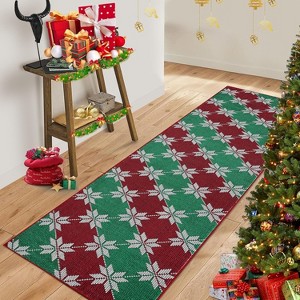 Christmas 2'x3' Entryway Rug Machine Washable Rugs Indoor Door Mat Front Door Rug Snowflake - 1 of 4