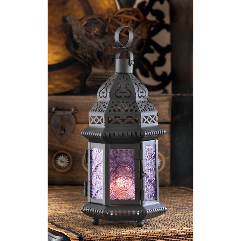 Iron/Glass Moroccan Style Outdoor Lantern - Zingz & Thingz, 2 of 5