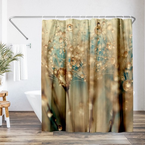 Americanflat 71" x 74" Shower Curtain, Droplets Of Gold by Ingrid Beddoes - image 1 of 4