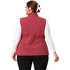 Agnes Orinda Women's Plus Size Lightweight Sleeveless Drawstring Waist Sleeveless Scrub Vests - 4 of 4