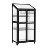 62" H Patio Wood Greenhouse, Balcony Portable Cold Frame with Wheels and Adjustable Shelves for Outdoor Indoor Use - ModernLuxe - 4 of 4