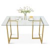 Contemporary Ming 55" Dining Table with Clear Tempered Transparent Glass Tabletop-Maison Boucle - 3 of 4