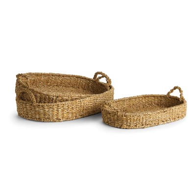 Plum & Post Seagrass Oval Trays, Set Of 3