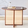 KTMBDW Round Dining Table, 42 Inches with Wooden and Imitation Rattan Pedestal Base, Modern Retro Dinner Table for Dining Room, Living Room, Office - 2 of 4
