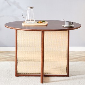 GlasFlength Round Modern Coffee Tables, Center Table with Sleek Minimalist Design for Living Room Decor, Brown,42”*42”*29.5" - 1 of 4