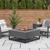 Blake 36" Square Steel Propane or Natural Gas Fire Pit Table in Weathered Slate by Real Flame - 3 of 4