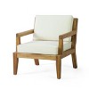 Sapphtopaz Outdoor Dining Chairs Contemporary Wood Patio Chairs with Arms, Upholstered Seat for Patio, Yard, Balcony - 3 of 4