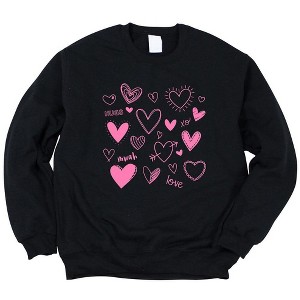 Simply Sage Market Women's Graphic Sweatshirt Love Heart Collage - 1 of 3