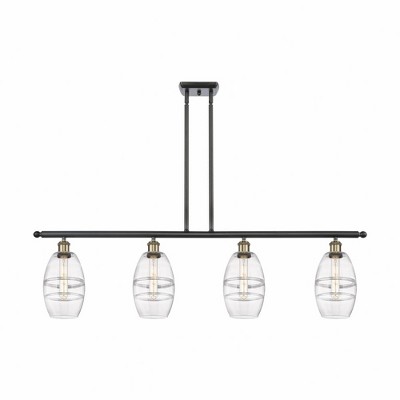 Vaz - 4 Light Stem Hung Island In Industrial Style-8.63 Inches Tall and 48 Inches Wide