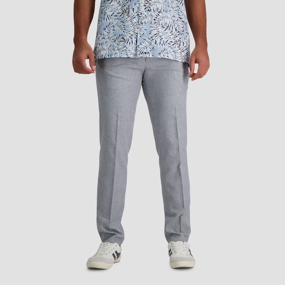 Haggar H26 Men's Stretch Signature Slim Suit Pants - Light Gray 30x30: Twill, Mid Rise, Fly Hook Closure