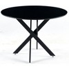 42.1"BLACK Table Mid-century Dining Table for 4-6 people With Round Mdf Table Top, Pedestal Dining Table, End Table Leisure Coffee Table,cross leg - 3 of 3